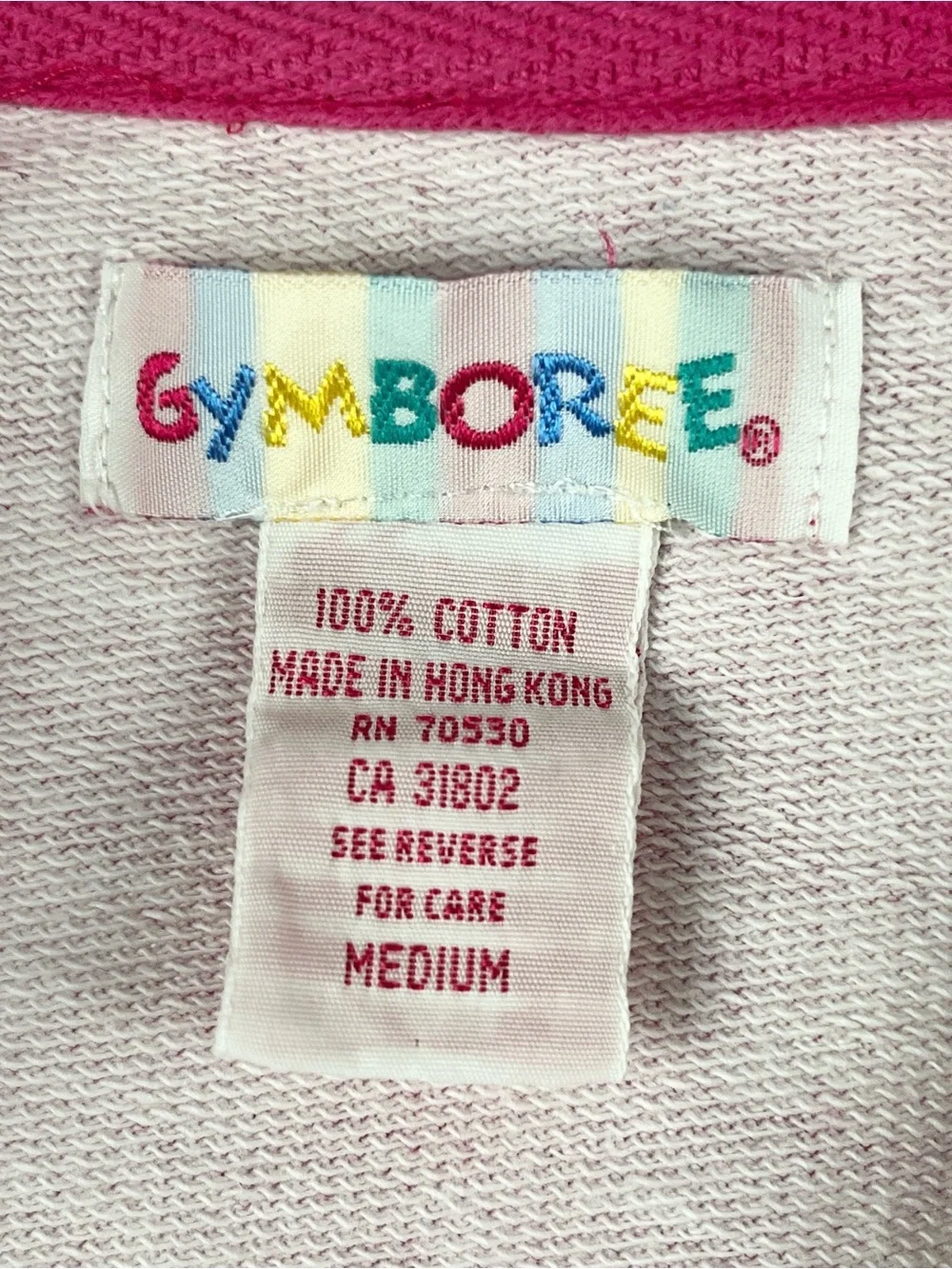 Gymboree (MED) 1990s Pink Plaid Gingham Zip-Up Rainbow Tag Vintage Jacket